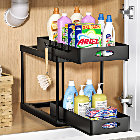 Dual Sliding Under Sink Organizer
