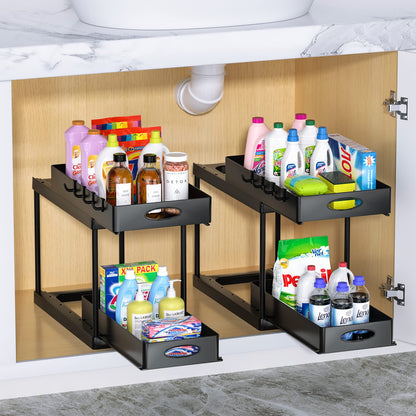 Dual Sliding Under Sink Organizer