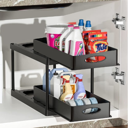 Dual Sliding Under Sink Organizer