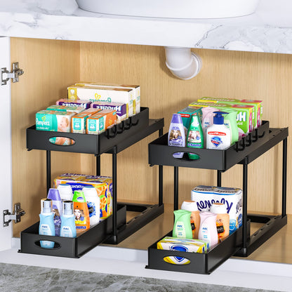 Dual Sliding Under Sink Organizer
